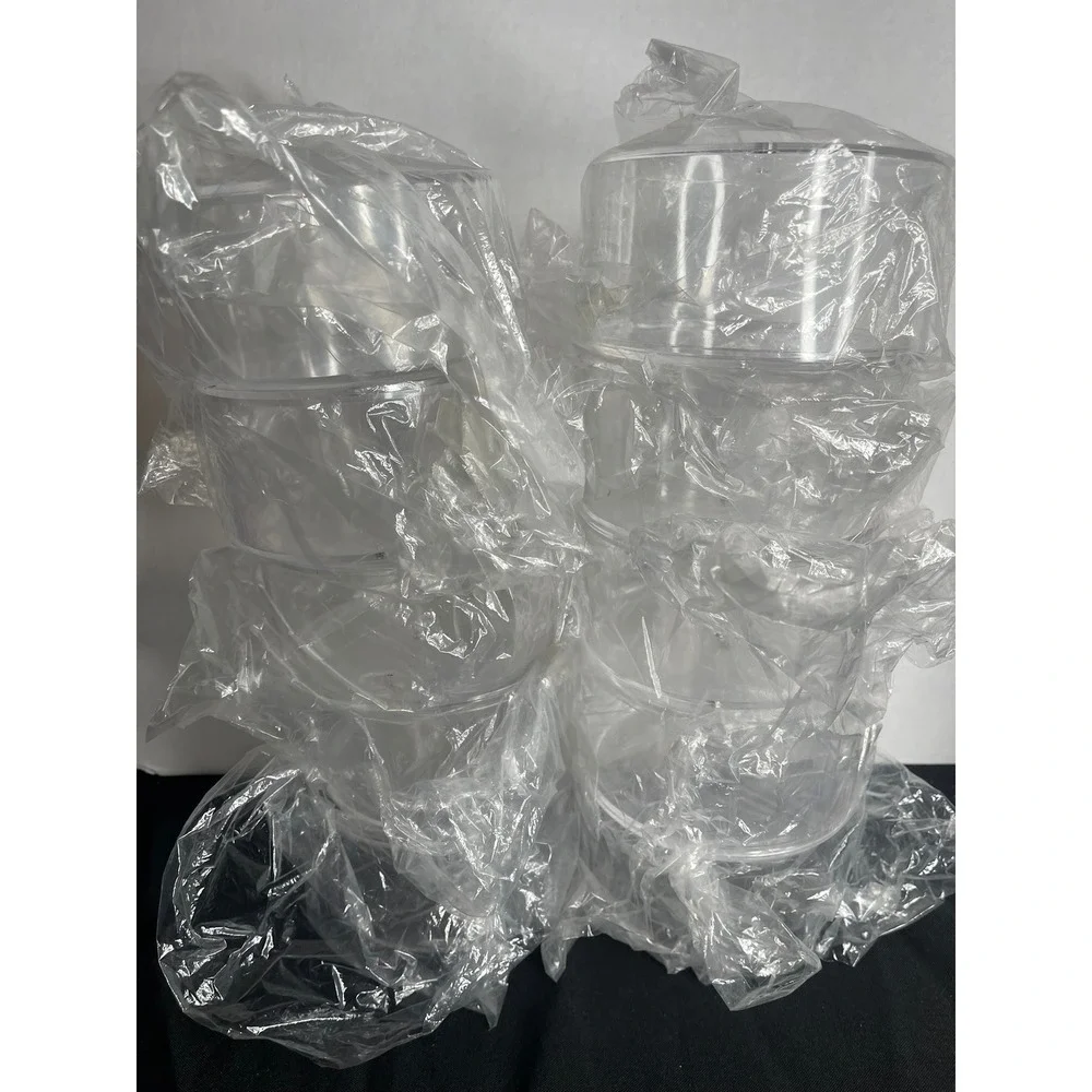 8 Pack Clear Acrylic Round Storage Containers with Lids 5 Inch‎ Small Organizers